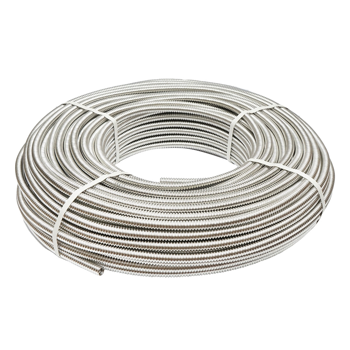 Roll of 100m flexible corrugated stainless steel pipe DN12 for residential solar installations